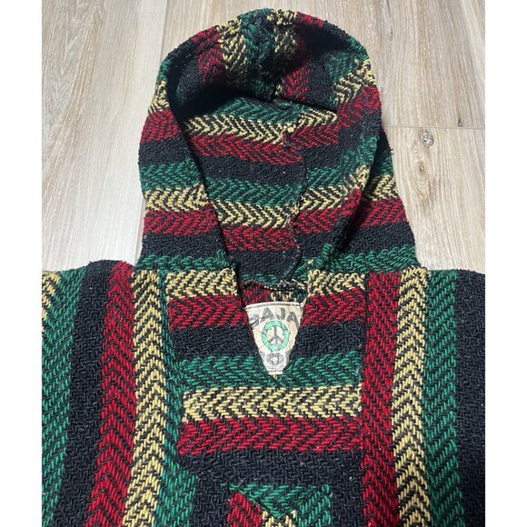 Baja Joe Mexican Surfer Skater Poncho Hoodie Sweater - Men Small - Picture 6 of 16